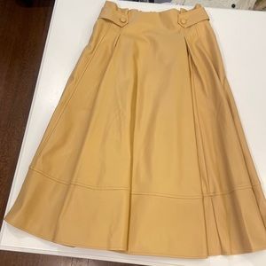 Full Faux Leather Midi Skirt